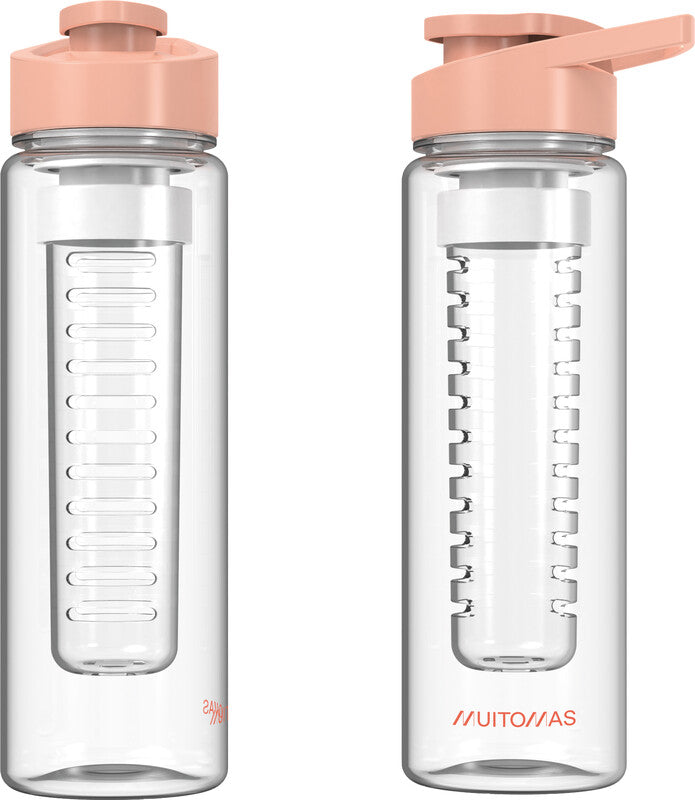 Muitomas Trinkflasche 700 ml – Kunststoff, Schraubdeckel, Pfirsich