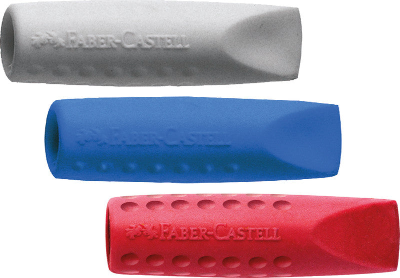 Faber-Castell Ersatzradierer – für Bleistifte – 2er-Pack – Kunststoff, sortiert – 10 × 40 × 10 mm