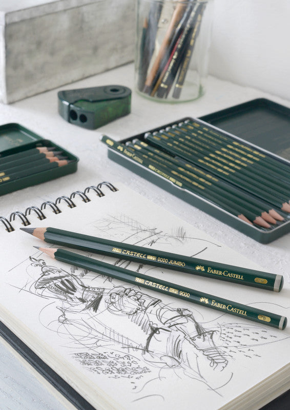 Faber-Castell Castell 9000 Bleistifte HB, Jumbo – 5er-Set
