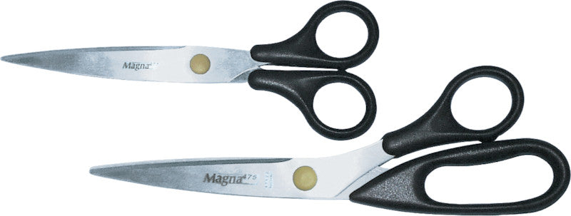 Lerche Universalschere – 18,0 cm, Edelstahl, für Rechtshänder, spitz, Kunststoff, schwarz
