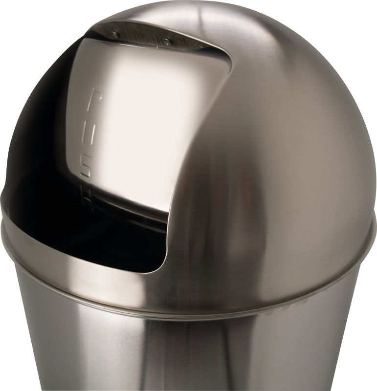 Helit Abfallcontainer – 30 l – mit Deckel – Stahl, Mittelgrau – Ø 314 × H 650 mm