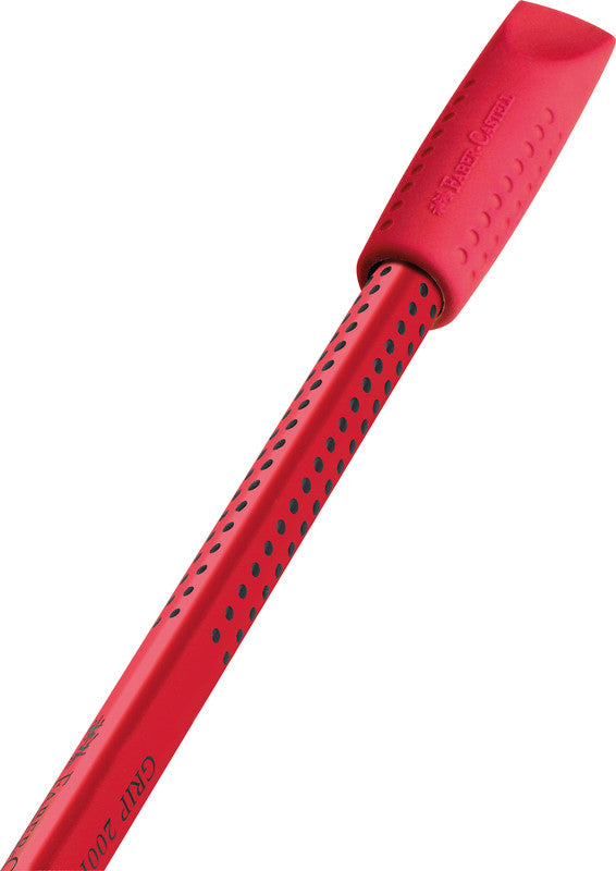 Faber-Castell Ersatzradierer Grip 2001 – für Bleistifte – 2er-Pack – Kunststoff – grau – 10 × 40 × 10 mm