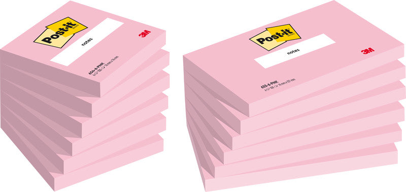 Post-it Haftnotizen – 127×76 mm – Flamingopink, 6×100 Blatt, PEFC