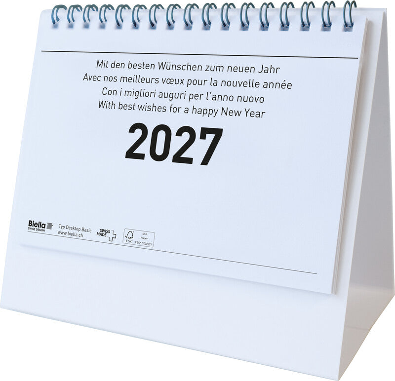 Biella Kalender-Einlage – 1 Monat/1 Seite, 14,8 × 10,5 cm, 2026, FSC