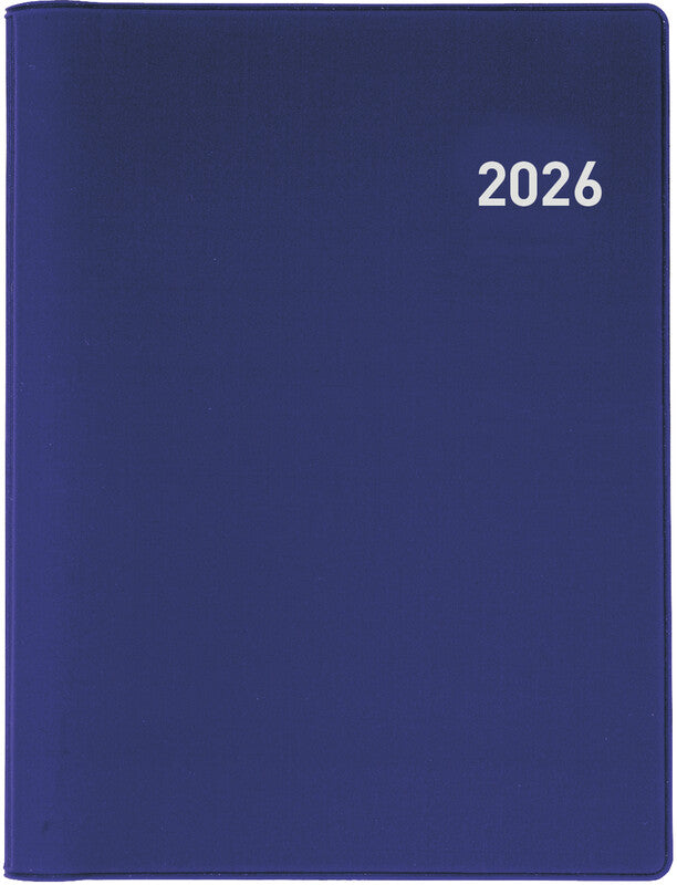 Biella Memento Agenda – 1 Woche/2 Seiten, Wire-O, 10,1 × 14,2 cm, 2026, mehrsprachig, dunkelblau, FSC