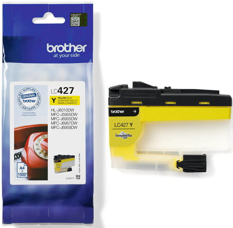 Brother LC-427Y Gelb Tintenpatrone (Original) – 1'500 Seiten – für Brother CJ5955/6955/57DW, HLJ6010DW