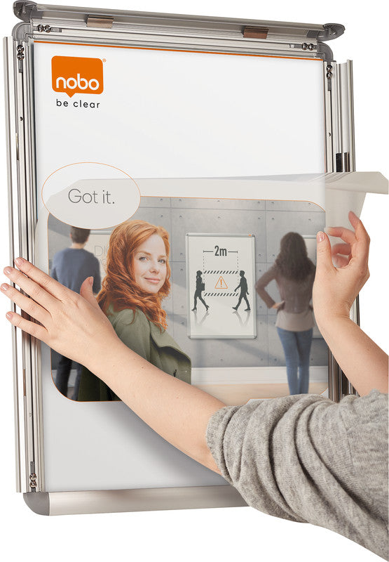 Nobo Plakatrahmen – für A0 – wetterfest – Silber – Aluminium – 900 × 1'245 × 20 mm
