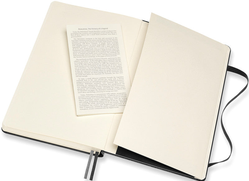 Moleskine Notizbuch, 130 × 210 mm, blanko, Leimbindung, Hardcover, 400 Seiten, 70 g/m² – schwarz