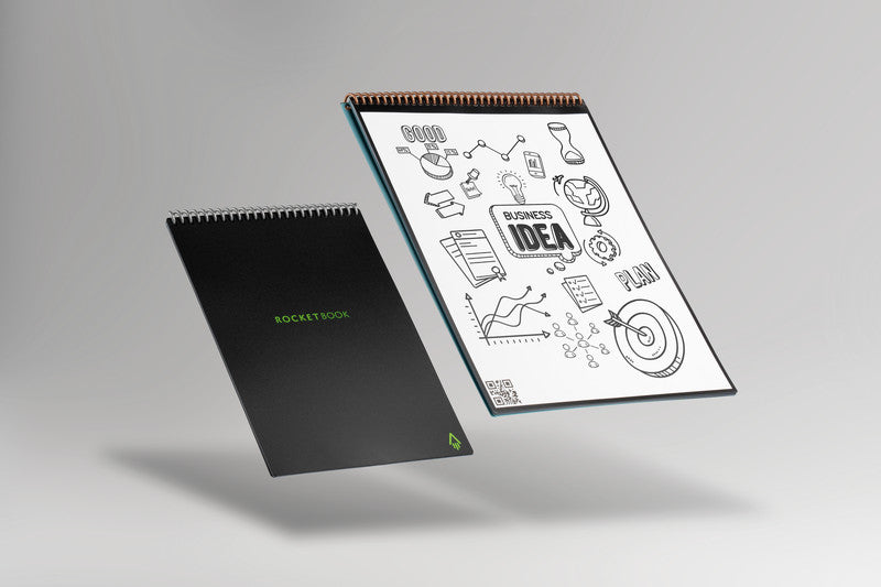Rocketbook Spiralblock, Hardcover, 16 Blatt, 90 g/m² – Schwarz, für ROCKETBOOK App