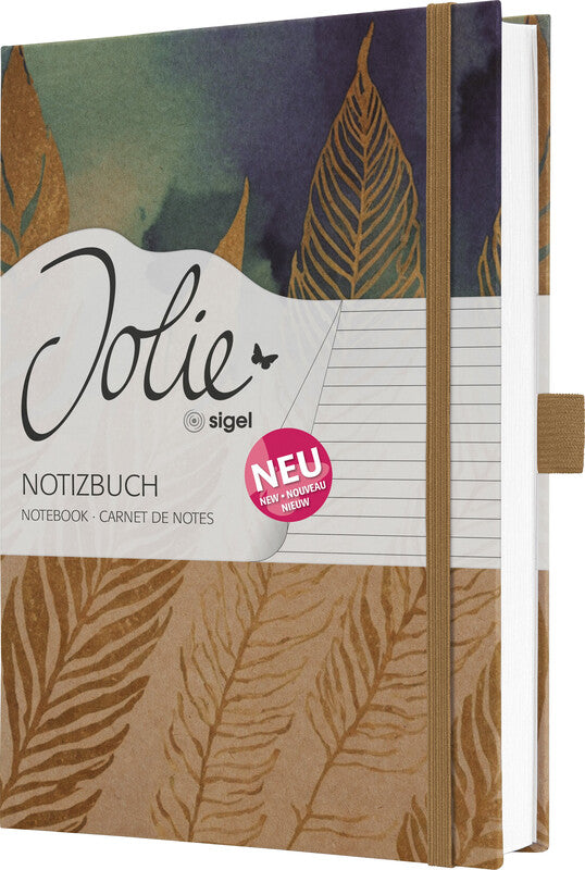 Sigel Notizbuch – A5 – liniert – 192 Seiten – 100 g/m² – gebunden, Lesezeichen, Stiftschlaufe, sortiert, FSC