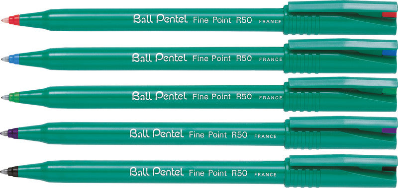 Pentel Ball Fine – Tintenroller, mit Kappe, 0,8 mm, Rot