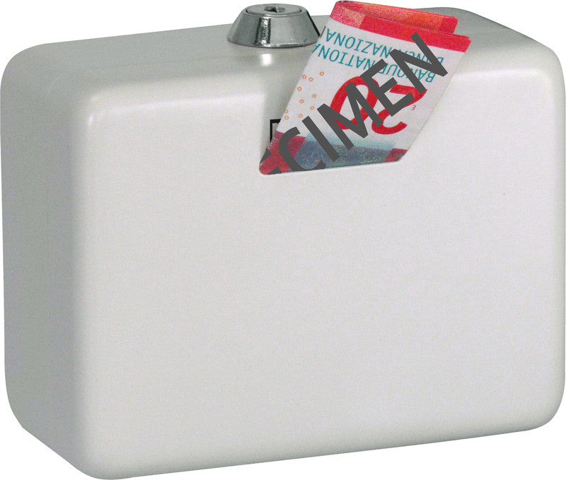 Rieffel Geldkassette – mit Schlüssel – 12,5 × 9,5 × 6 cm – Grau – Stahl