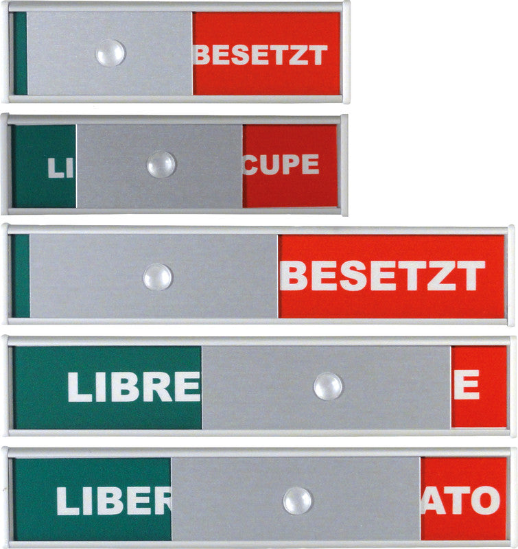 Booffice Besetzungsanzeige Libero/Occupato, IT – 155×31×10 mm, Aluminium, silber, 1 Stk.