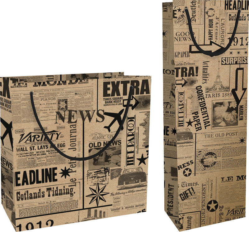 Braun + company Tragetasche – News – kompostierbar, ohne Kunststofffolie – 200 × 210 × 80 mm