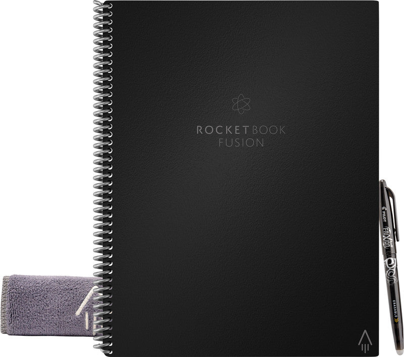 Rocketbook Spiralbuch, Spiralbindung, Hardcover, 42 Seiten, 90 g/m² – Schwarz, für ROCKETBOOK App