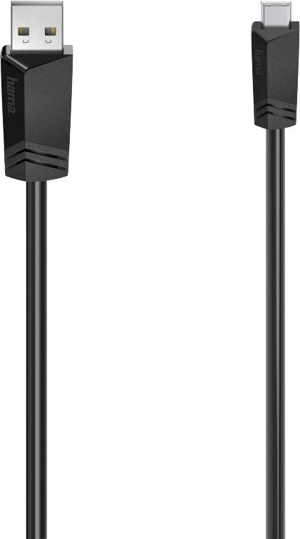 Hama USB-Kabel, Mini-USB zu USB-A, 0,75 m, USB 2.0, für Digitalkamera, Festplatte, MP3-Player