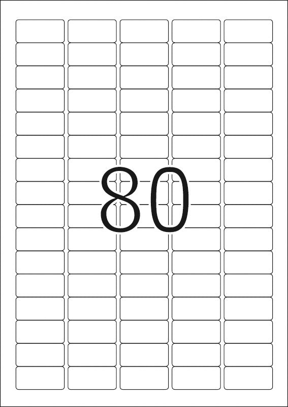 HERMA Druckeretiketten, 36 mm × 17 mm, weiss, Papier, permanent, 2000 Etiketten (25 Blätter)