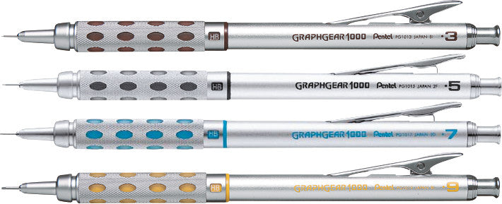 Pentel Graphgear 1000 Druckbleistift – 0,9 mm, Metall, Silber