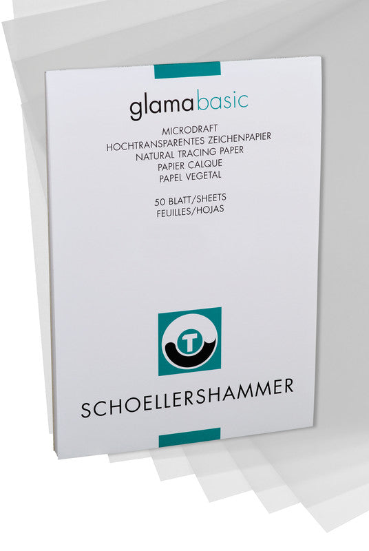 Schoellershammer Transparentpapier – A4, 90–95 g/m², weiss transparent, 50 Bogen