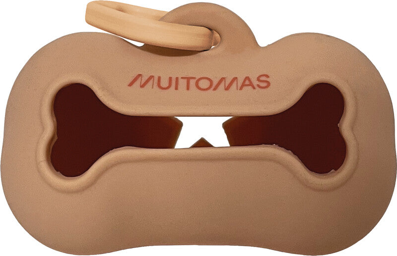 Muitomas Beutelhalter – mit Karabiner, für Hunde – 90×50×45 mm – Pfirsich, Silikon