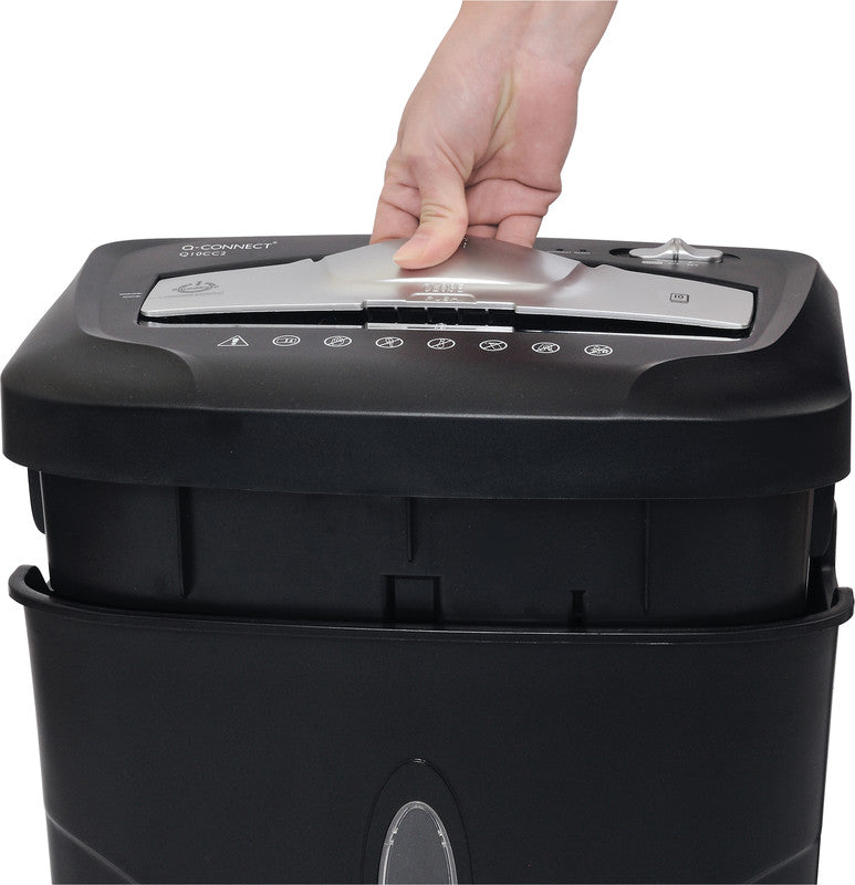 Q-Connect Q10CC2 – Aktenvernichter, DIN P-3, Partikelschnitt 5 × 51 mm, 10 Blatt, 16,5 l, A4