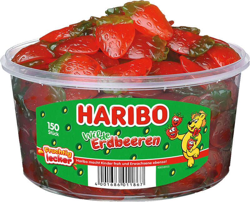 Haribo Wilde Erdbeeren – Fruchtgummi, 150 × 8 g (1,2 kg)