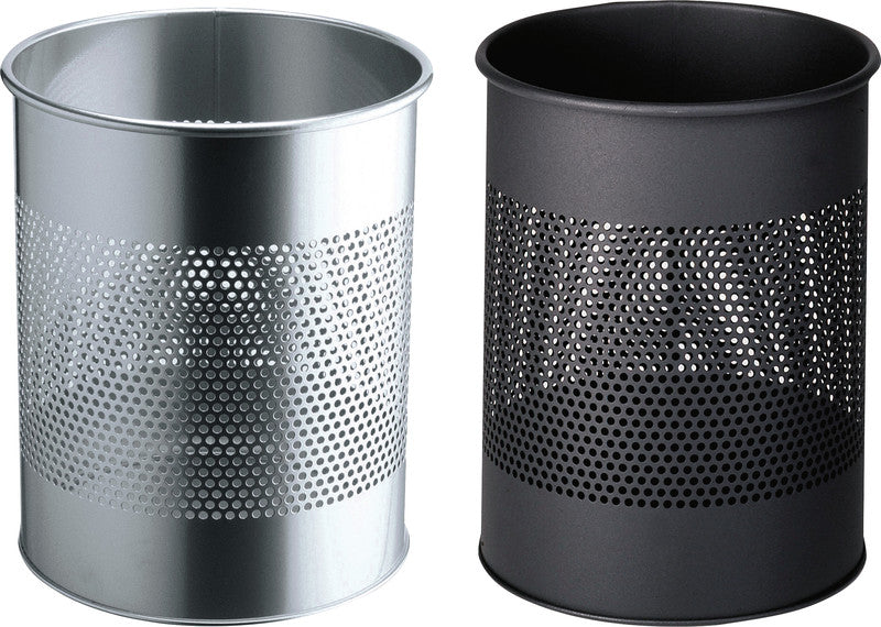 Durable Papierkorb – 15 l – Metall, Silber – Ø 260 × H 315 mm
