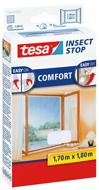 tesa Fliegengitter – für Fenster – 170 × 180 cm – weiss