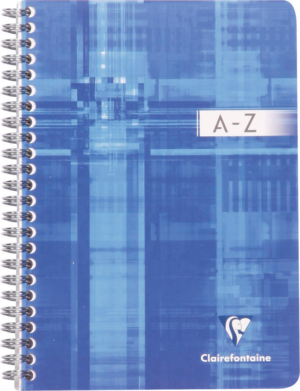 Clairefontaine Spiralheft Register A - Z, Spiralbindung, Karton, 50 Blatt, 90 g/m² – farbig sortiert