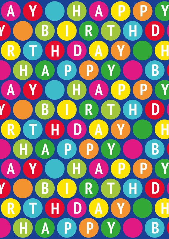 Zoewie Geschenkpapier-Rolle – Party Time, 70 cm × 2 m, 80 g/m²
