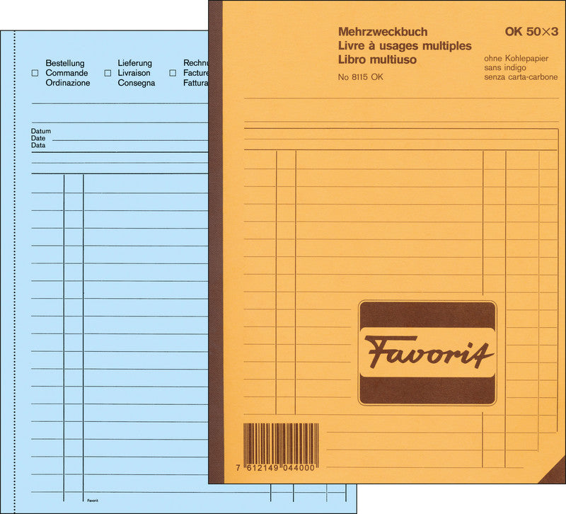 Favorit Formularblock – Deutsch, 50 Blatt, A6