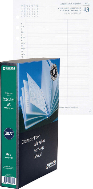 Succes Kalender-Einlage – 1 Tag/Seite, 6-fach, A5, 2027