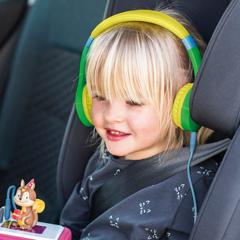 Hama Kids Guard – On-Ear Headset – 3,5 mm – Lautstärkebegrenzung 85 dB, abnehmbares Kabel – Gelb/Grün