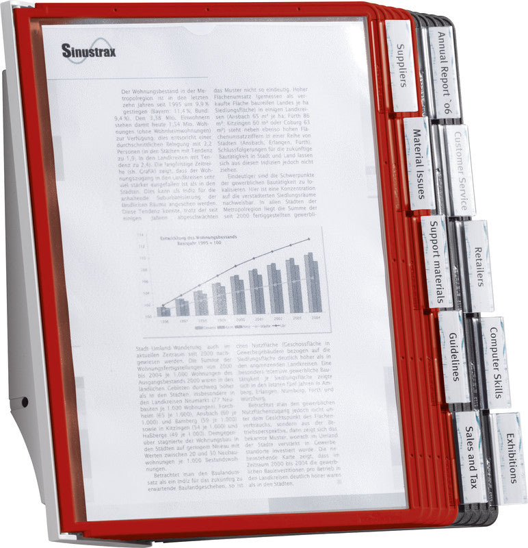Durable Sichttafelsystem – 260 × 385 mm, grau, Kunststoff, für A4, 10er-Pack