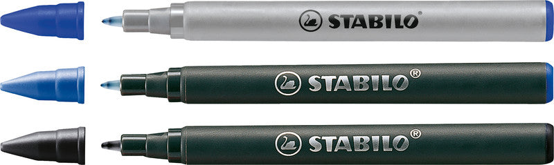 STABILO Tintenrollerpatronen – Schwarz, 0,5 mm, geruchsarm, 3 Stk.