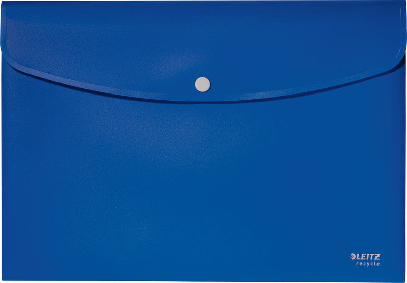 Leitz Dokumentenmappe A4 – Druckknopf, Kunststoff, Blau, bis 60 Blatt