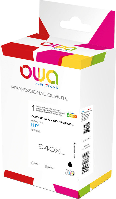 Owa Tintenpatrone 940XL, schwarz, 69 ml, kompatibel – für HP