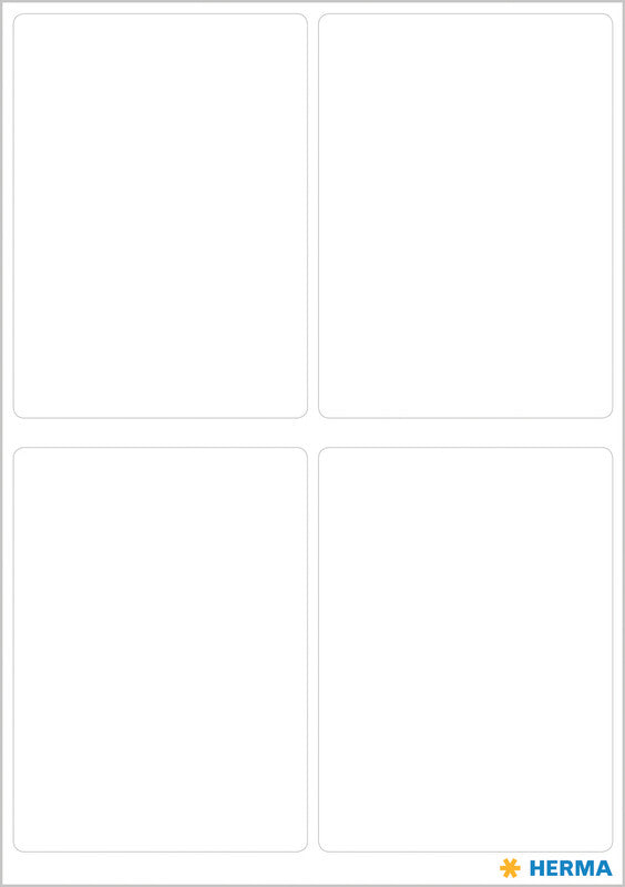 HERMA Vario Schuletiketten – 40 × 55 mm, Abgerundete Ecken, 28 Stk, 7 Bogen, Papier