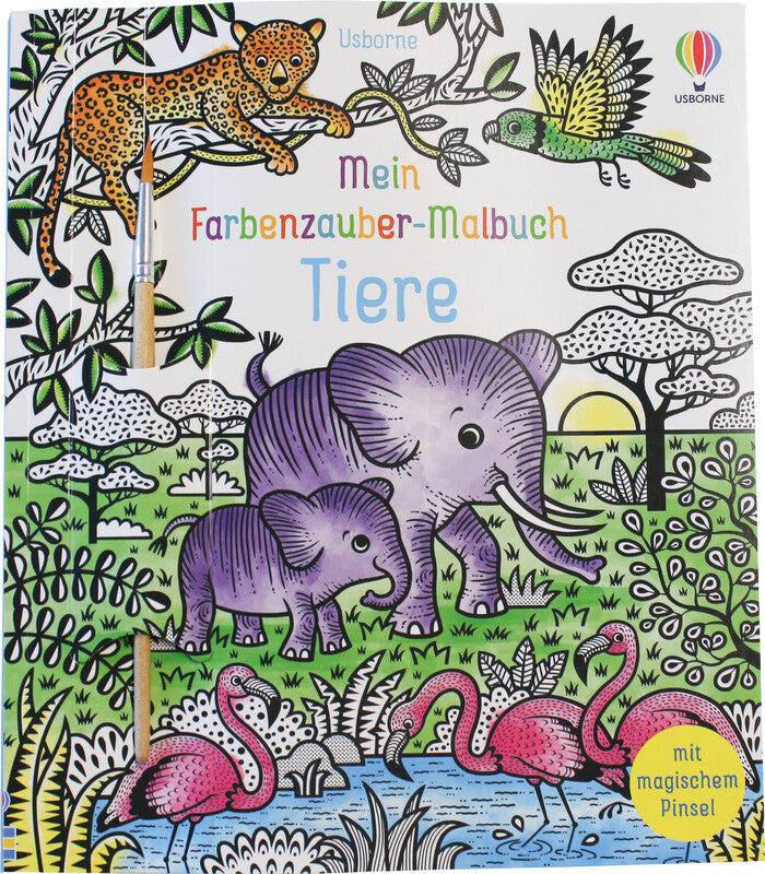 NoName Malbuch Tiere – gebunden – inklusive Pinsel, perforiert – ab 6 Jahren