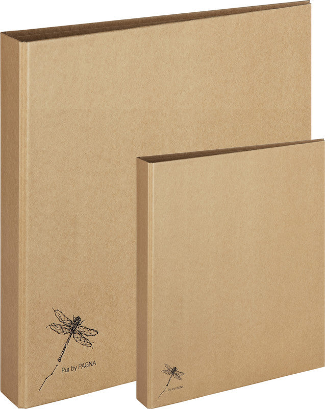 Pagna Ringbuch – A5 Hochformat – 2-Ring-Mechanik, Ø 25 mm, Rücken 35 mm – Natur, Karton, Recyceltes Material