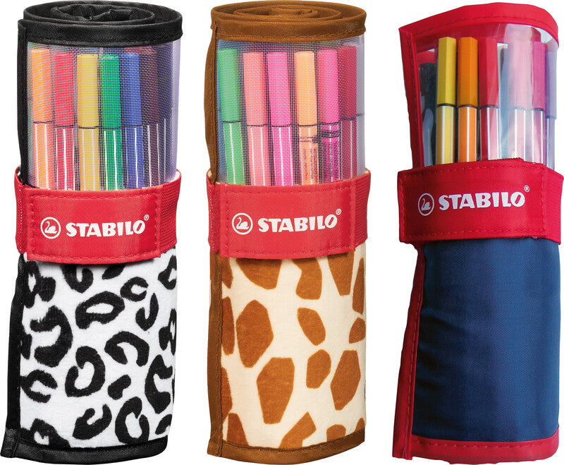 STABILO Pen 68 Filzstifte – Rundspitze, 1 mm, wasserbasiert, 25 Farben