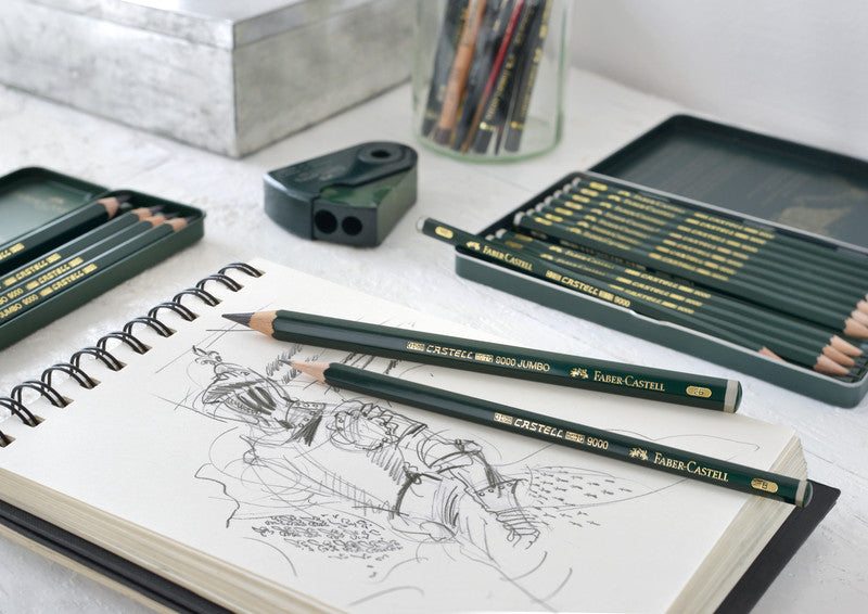 Faber-Castell CASTELL 9000 Graphit-Set, 8B–2H, mit Aufbewahrungsbox – 12-teilig