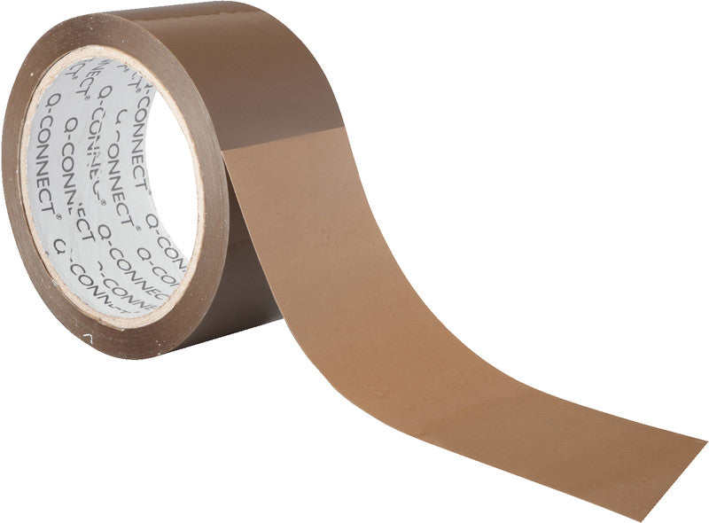 Q-connect Verpackungsband – permanent, glatt, Kunststoff, 50 mm × 66 m, braun
