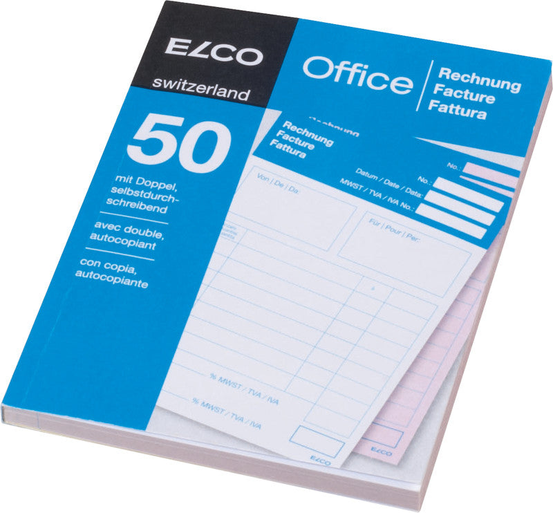 Elco Formularblock – Rechnungen, mehrsprachig, 50 Blatt, A6