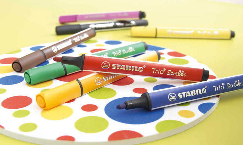 STABILO Filzstifte Trio Scribbi, Strichbreite 1,5–2 mm, auswaschbar, 8 Farben