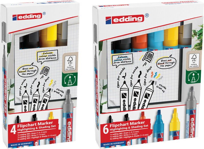 Edding Flipchart-Marker – sortiert – 6er-Set – nachfüllbar
