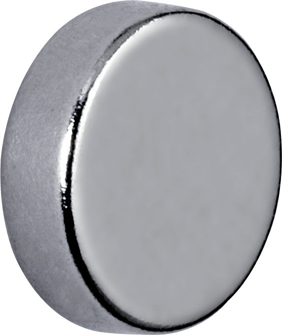 MAUL Scheibenmagnet Neodym – Ø 10 mm, H 1 mm, 10 Stück – Nickel