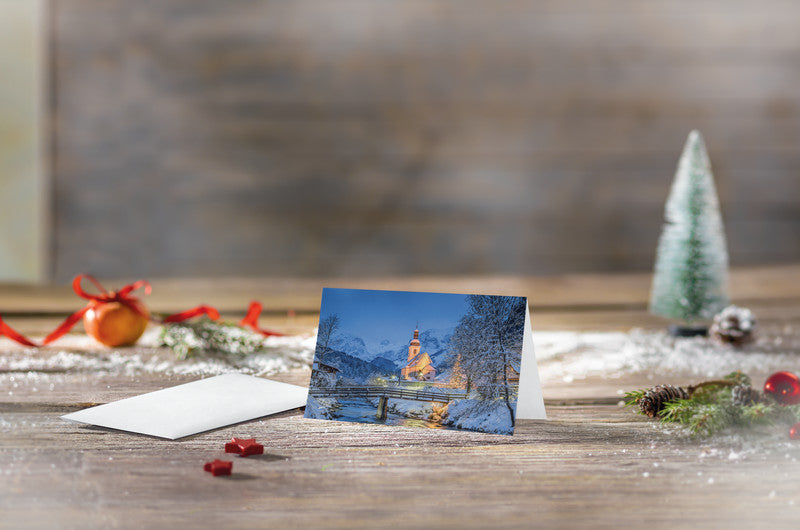 Sigel Grusskarte Weihnachten (Bayerische Weihnachten) – A6 (105 × 148 mm) – mit Umschlägen, für Inkjet/Laser/Kopie
