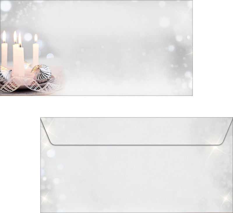 Sigel Weihnachts-Couvert C5/6 Weihnachtsstille, mehrfarbig, nassklebend, 90 g/m² – 50 Stk.