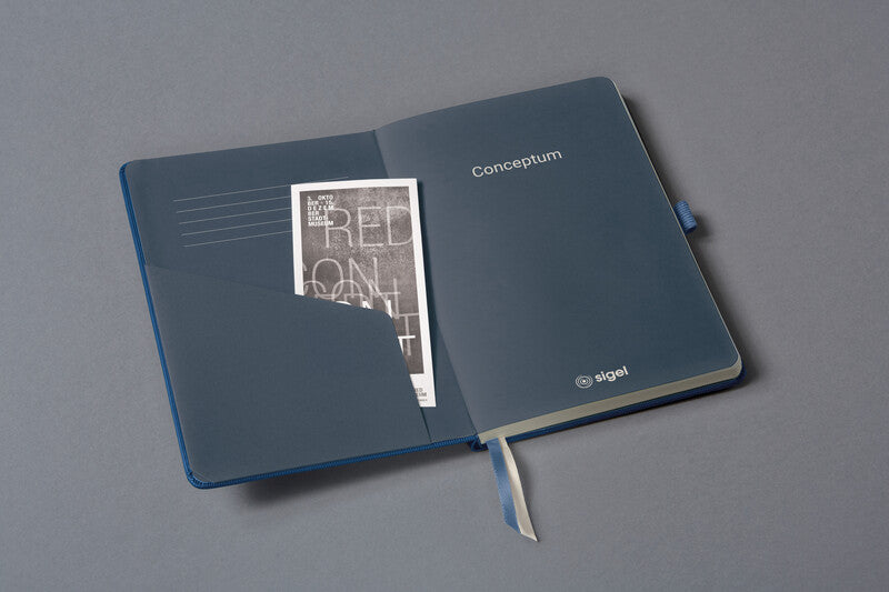 Sigel Notizbuch Conceptum Metallic Edition, A5, liniert, Fadenheftung, Hardcover, 194 Seiten – blau
